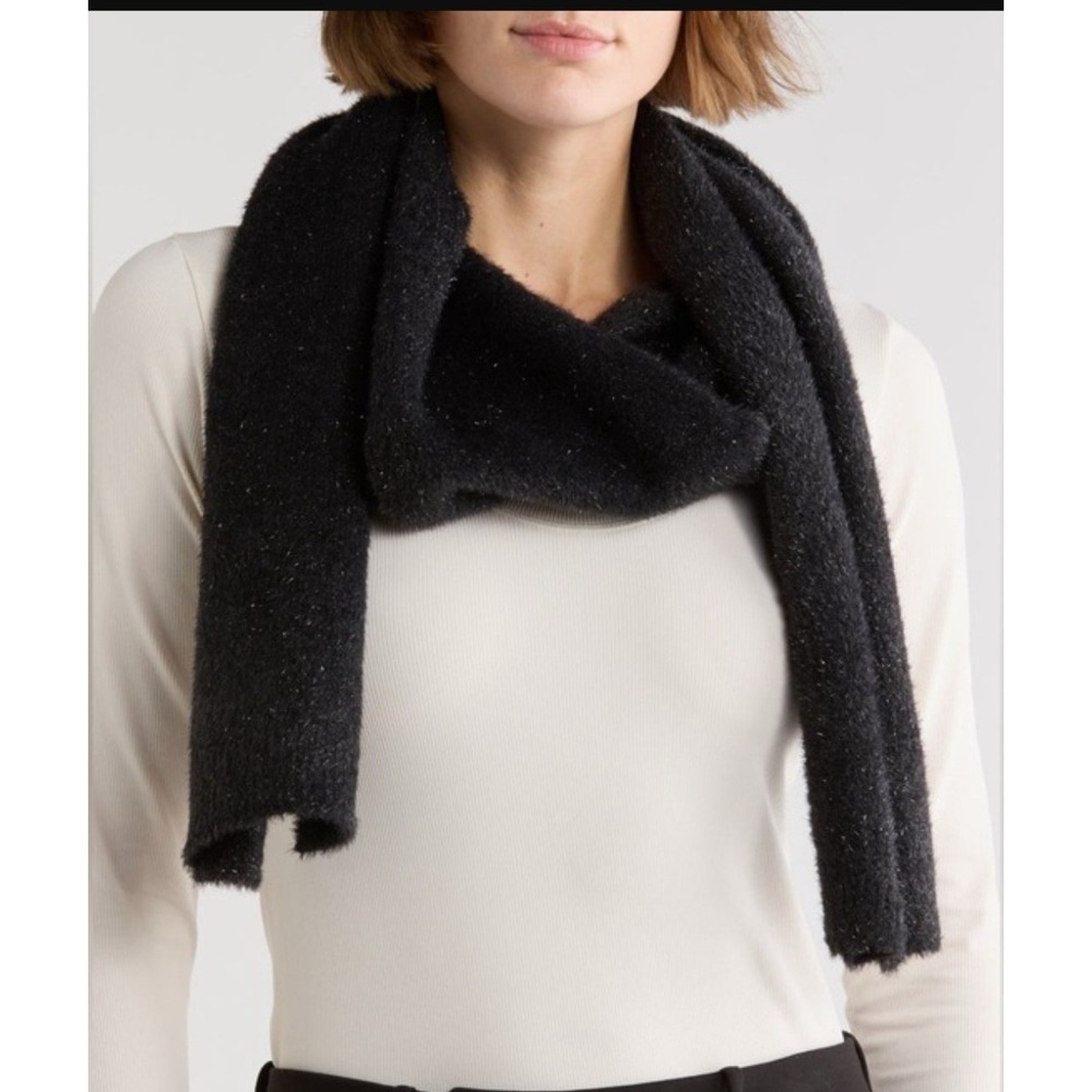 AllSaints Black Metallic Shimmer Knit Scarf Brand New With Tags MSRP $129!